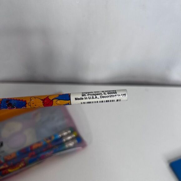 Impact Inc Pooh Bear Tigger Pencil Case Four Pencils Tigger Eraser Disney - Picture 4 of 11